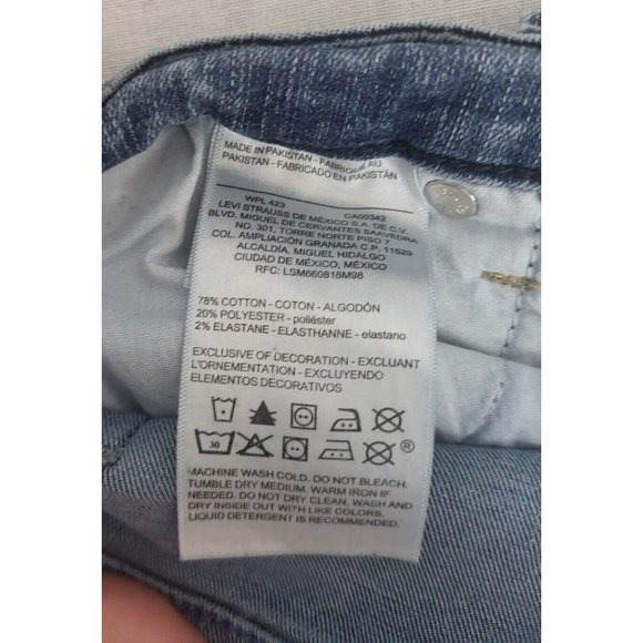 Women's Levi's Strauss Mid-Rise Cut Off Shorts-Dark Denim sz 22-W36" Distressed - Picture 6 of 7